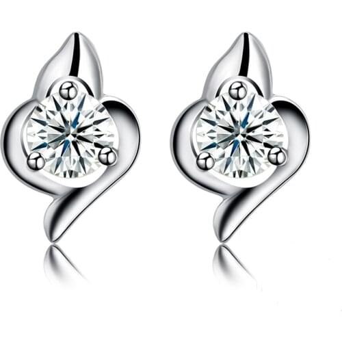 ZEMIOR 925 Sterling Silver Trendy Irregular Women Earrings Dazzling 5A Cubic Zirconia Earring Studs Hot Sale Silver Jewelry