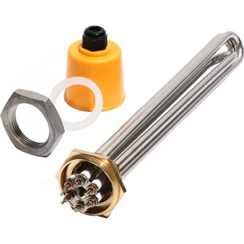 1 1/2 Inch/DN40 201SUS Tube Copper Thread Heater with Accessory Electric Water Heater Element for Tank 3KW/4.5KW/6KW/9KW/12KW