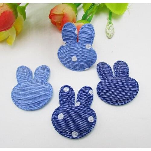 50pcs/lot 3.5cm rabbit ears star Kawaii Kids Patch, padded applique for Decoration, Clothing, DIY, Baby Garment Accessorie