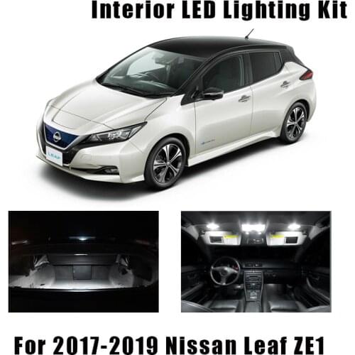 8pcs White Canbus Error Free Interior LED Bulb Map Dome Roof Light Kit For 2017 2018 2019 Nissan Leaf ZE1 Accessories Car Lamp
