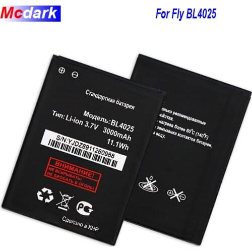 Mcdark 3000mAh High Quality Battery For Fly IQ4411 BL4025 Batterie Bateria Accumulator AKKU ACCU PIL Mobile Phone For Fly BL4025