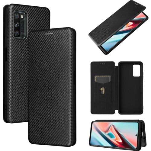 Flip Carbon Fiber Wallet Case for Blackview A100 A90 A80 Pro A80S BV5500 BV6300 A70 BV6600 Full Protection Phone Cover