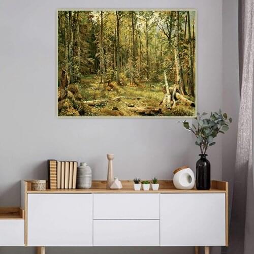 Citon Ivan Shishkin《Mixed Forest. Shmetsk Near Narva》Canvas Art Oil Painting Artwork Picture Backdrop Wall Decor Home Decoration