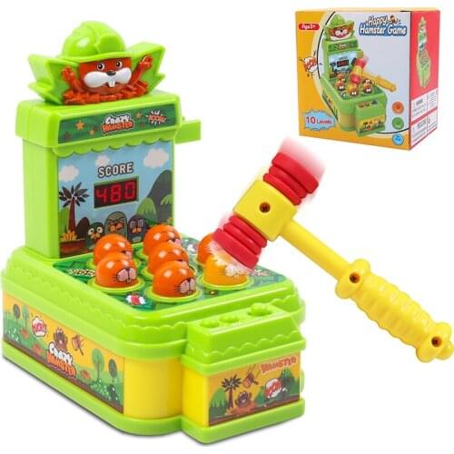 Children Whac-A-Mole Toy with Soft Hammer Sound Light Mini Electronic Arcade Game Early Educational Interactive Gift