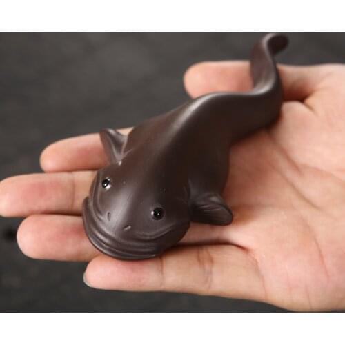 Purple Clay Tea Pet Yixing Tea Statue Fish Figurines China Kung Fu Tea Set Accessories Decoration Home Crafts Lucky Boutique