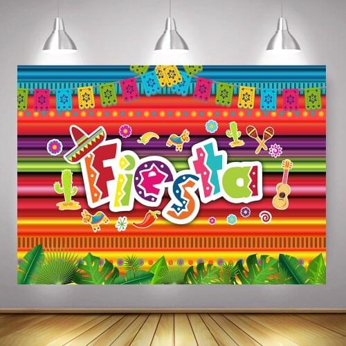 Mexico Fiesta Party Backdrop for Photography Summer Mexican Day of the Dead Background Birthday Cake Table Decoration Props