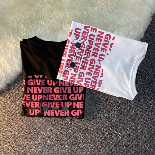 Printing T-shirt Summer Short-Sleeved Round O-Neck Mens Fashion Loose Cotton All-match Style INS Lovers Student BF