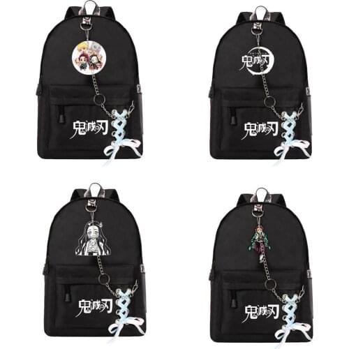 Anime canvas Demon Slayer: Kimetsu No Yaiba Backpack Boys Girls School Bag Kamado Tanjirou Nezuko Cosplay Props Backpacks