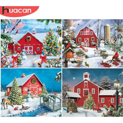 HUACAN Painting By Numbers Winter Landscape Hand Painted Art Gift DIY Picture By Number Christmas Kits Home Decoration