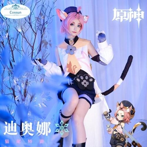 COSSUN Genshin Impact Diona Cosplay Costume Girls Women Uniform Suit Outfits Halloween Carnival Fancy Dress Adult