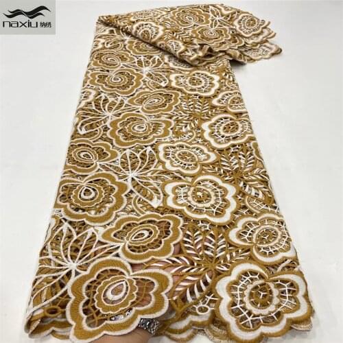 Madison Milk Silk Lace Fabric With Gold African Tissue Lace Fabric Nigerian Fiber Lace Fabric For Wedding Dress Sewing