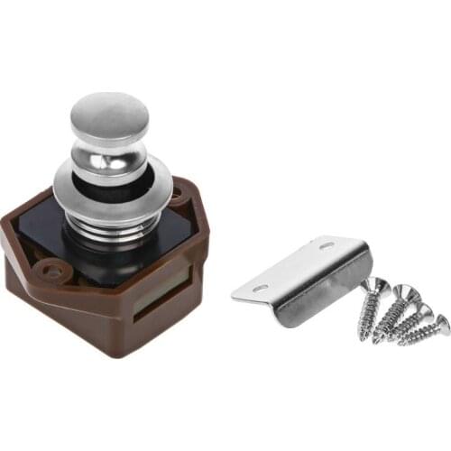 Mini Push Button Boat Mortorhome Showcase Door Catch Lock Van RV Caravans Yacht Furniture Drawer Cabinet RV Parts & Accessories