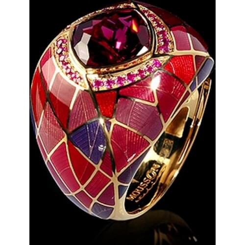 Milangirl Trendy Noble Blue Inlaid Blue Gemstone Ring for Women Popular Exquisite Party Jewelry Accessories