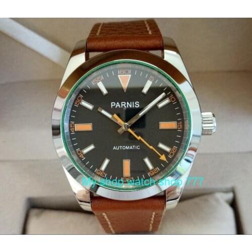 Free shipping 40mm Parnis Sapphire Glass Mens watches 21 jewels Automatic Movement Watch High quality 2017 new fashion 411