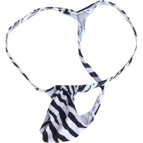 2017 New Men Thongs Sexy Lingerie Pants Penis Pouch G String Funny Men Underwear Gay Zebra Pattern U Convex Underwear Jockstrap