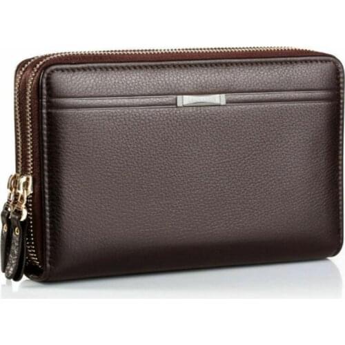 Mens Fashon Wallets Male Wallet Handbag with Coin Pocket Zipper Double Zipper Large Capacity Waterproof Fashionable Versatile