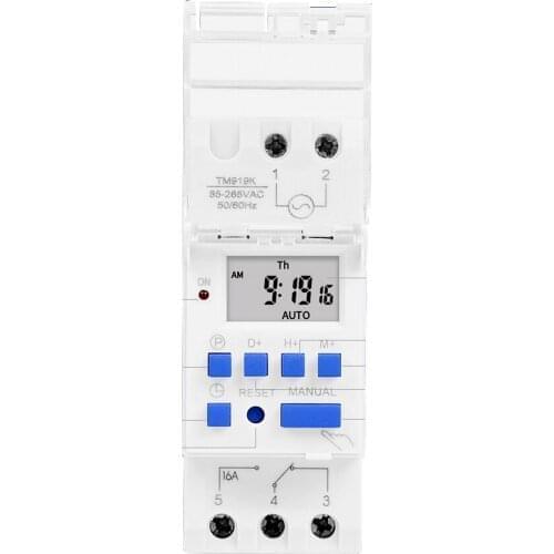 Rogrammable Digital Timer Switch Relay Control Digital LCD Power Timer Electronic Weekly 7 Days 16A Din Rail Mount Power Time
