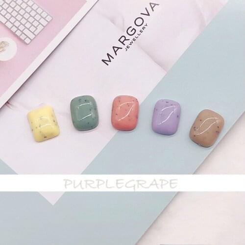 DIY resin earring material retro Morandi color rectangular resin hand-made earrings earrings accessories 10pcs