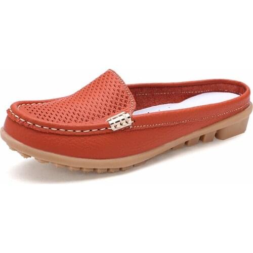 SNURULAN Women Slippers Slides Sandals Shoes For Korean Summer Beach Casual Flats Shoes Ladies Flip Flops %100 Genuine Cow Leath