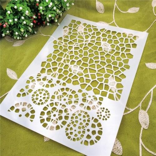 21*29.5 Broken glass scrapbook stencils spray plastic mold shield DIY cake hollow Embellishment printing lace ruler Easter