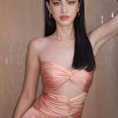 Cut Out Sexy Y2k Crop Tube Tops For Girls Summer Sleeveless Women Chic 2021Bandage Shirt Tee Basic White Vest Beachwear Holiday