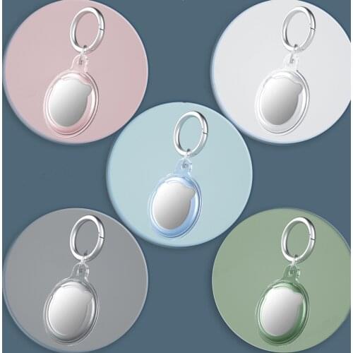 Airtag Protection Case TPU Airpod Case Locator Silicone Protector Anti-lost Device Keychain Shell For Apple Airtags Tracker Case