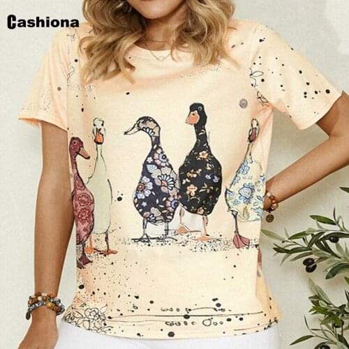 Plus size 3xl Animal Print Tops Ladies Elegant Leisure Casual T-shirt Loose Womens Tee Pullovers 2021 Summer Basic Shirt Femme