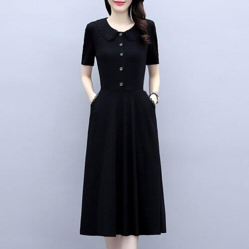Womens Vintage plus size M-5XL dress XXL XXXL 3XL XXXXL 4XL XXXXXL party Cocktail black 2021 summer loose holiday A-Line dresses