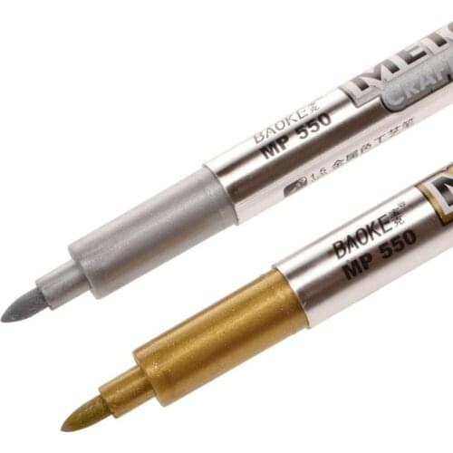 1 Pcs DIY Metal Waterproof Permanent Paint Marker Pens Student 1.5mm Marker Pen Gold And Silver Crafts