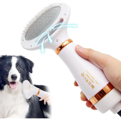 2-In-1 Pet Dog Dryer Dog Hair Dryer and Comb Brush Pet Grooming Dryer Portable Cat Hair Comb Dog Fur Blower Low Noise Temprature