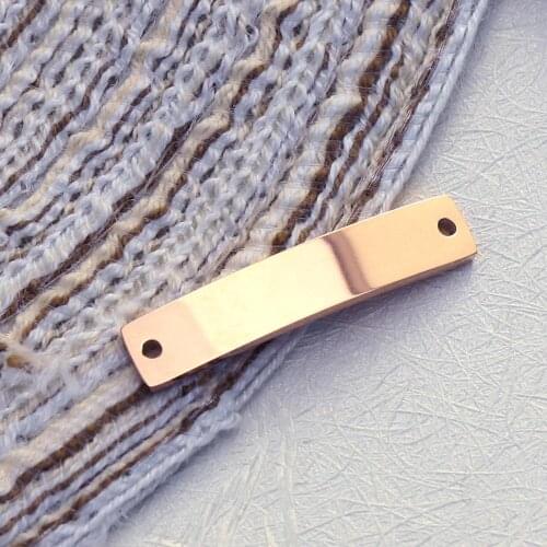 20pcs/Lot Stainless Steel Bending Rectangle Connector Blank Charm Pendant DIY Making Bracelet Necklace 6*30mm