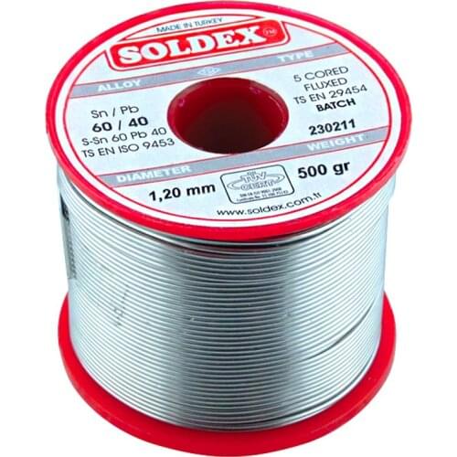 500 G SOLDER 1.2 MM THICK SOLDEX SN60 PB40