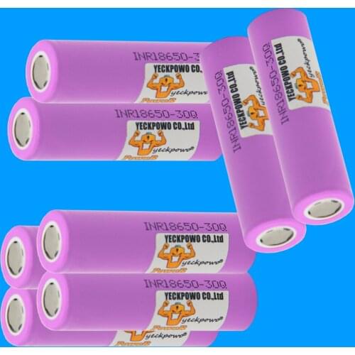 Russian Warehouse Fast Delivery inr 18650 battery 30Q li-ion batteries lithium 3000mah 3.7V 10C rate high drain flat top