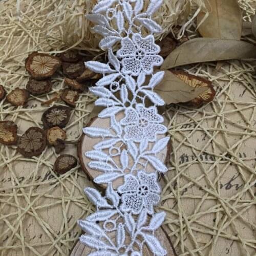 Hot-sale Clothing accessories DIY water soluble lace polyester bar code small leaves roses 6cm