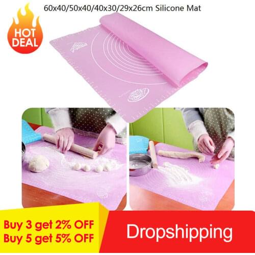 Large Silicone Baking Mat Non-stick Mat Thickening Kneading Dough Pad Baking Pastry Rolling Kitchen Baking Mat Bakeware Liners