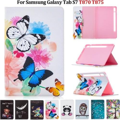 Book Flip Case For Samsung Tab S7 Cover 11" SM T870 T875 PU Leather Card Slots Stand Tablet For Samsung Galaxy Tab S7 Case Funda
