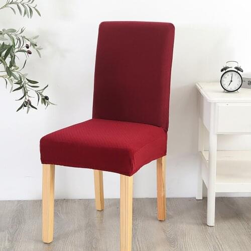 Elastic Rhombus Print Solid Color Home Slipcover Case Dining Chair Decor Cover