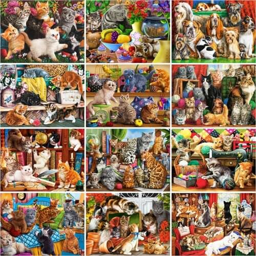 Evershine New Arrival Diamond Painting Dog 5D DIY Diamond Embroidery Cat Animals Diamond Mosaic Full Layout Wall Decorations
