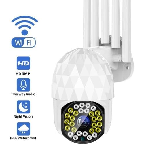 28 LED 5X Zoom HD 3MP IP Security Camera Outdoor PTZ Night Vision Wifi IP66 Waterproof Two Way Audio Motion Detecting Camera