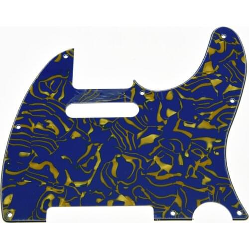 KAISH Guitar Pickguard Scratch Plate Blue/Yellow Shell for TL 3 Ply