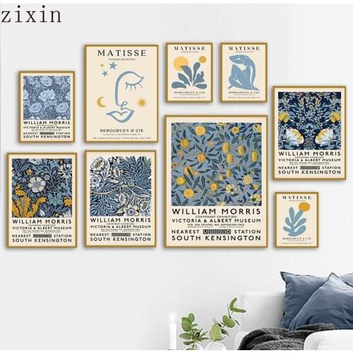 William Morris Henri Matisse Face Flower Wall Art And Prints Wall Pictures For Living Room Decor Canvas Painting Nordic Posters
