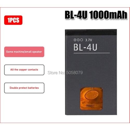 1000mAh BL-4U BL4U BL 4U Lithium Battery For Nokia Asha 210 300 305 306 308 309 311 501 503 Replacement Battery
