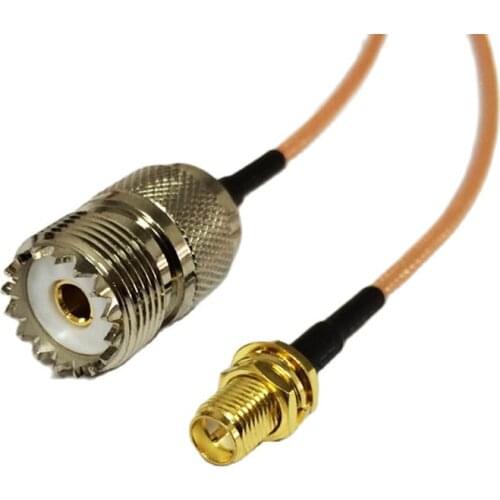 New RP-SMA Female Jack Switch UHF Female SO239 Cable Adapter RG316 Wholesale Fast Ship 15CM 6"