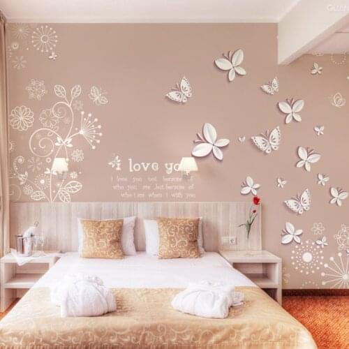Beibehang Custom wallpaper 3d Butterfly flower fly Wallpaper Large mural papel de parede 3D stereo mural wall papers home decor