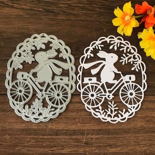 Easter Bunny Cycling Metal Cutting Dies Stencil Scrapbooking DIY Album Stamp Paper Card Embossing Decor Craft New for 2021