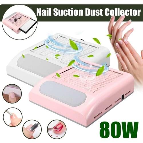 80W Nail Dust Suction Dust Collector Fan Vacuum Cleaner Manicure Machine Tools Dust Collecting Bag Nail Art Manicure Salon Tools
