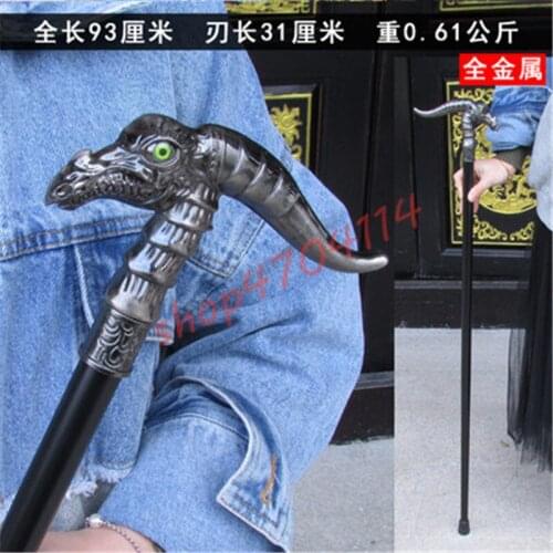 Zinc alloy handle, all-metal stainless steel, crocodile stick, handicraft, decoration, collection