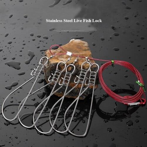 3.5m/4.5m/8.5m Fishing Lock Buckle Fishing Stringer Clip Wire Rope Lanyard Live Fish Lock Belt Pesca Accessories