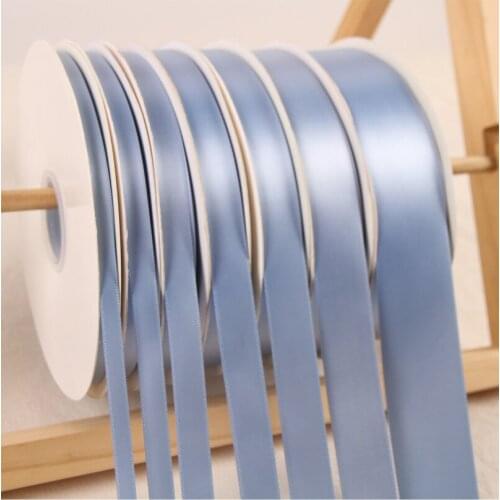 100 Yard/roll 6mm-38mm Grey Blue Satin Ribbon Wholesale Gift Wrap Decoration Silk Wedding/Christmas Ribbons Packaging