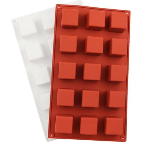 Silicone Chocolate Mold 15 hole square Mousse Cake Mould Soap ice cube mold